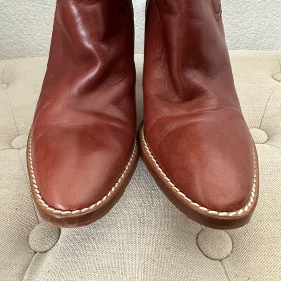 Zara genuine leather cognac tall Boots - Picture 10 of 12